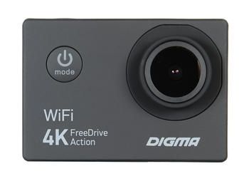 Видеорегистратор Digma FreeDrive Action 4K WiFi, черный